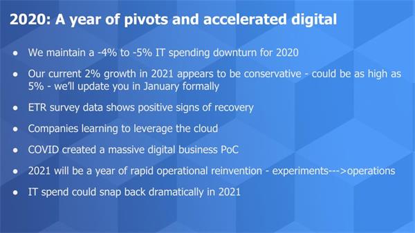 云,容器,AI和RPA将推动2021年强劲的技术支出反弹